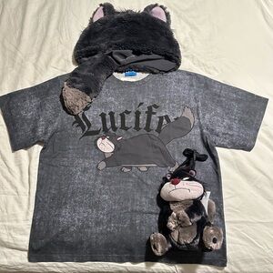 Disney Tokyo Resort Lucifer Cat Villains Halloween Bag, plush Hat and Shirt